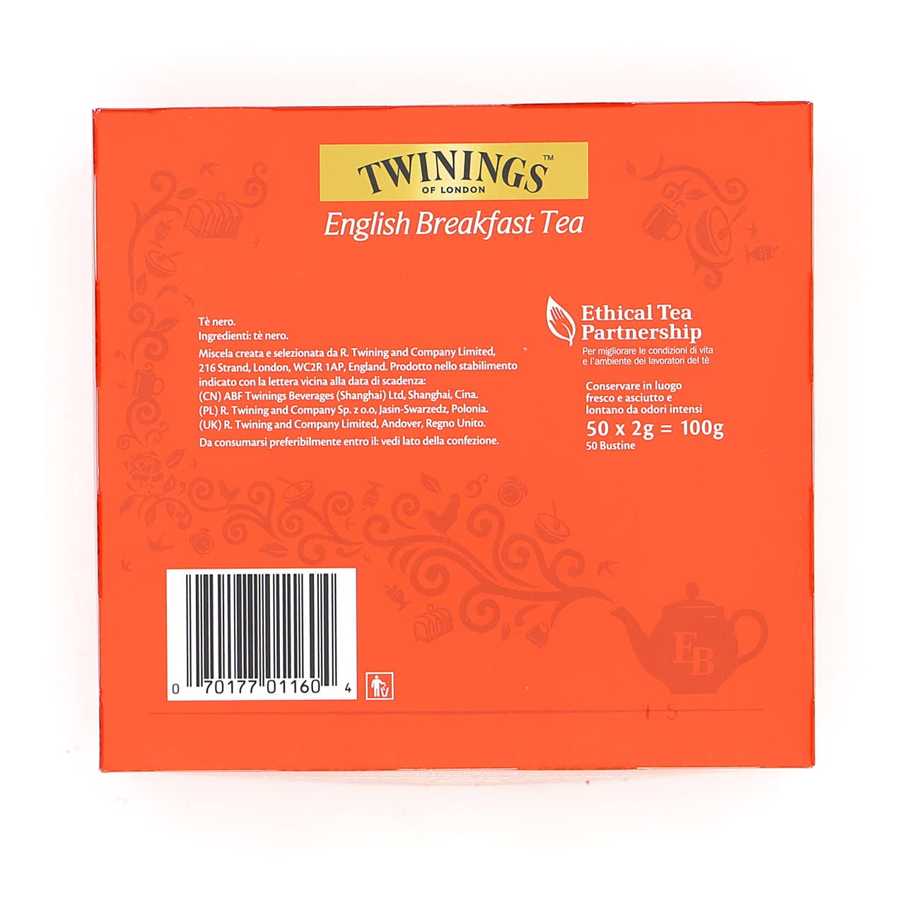 Twinings Of London English Breakfast Tea, 50 Count