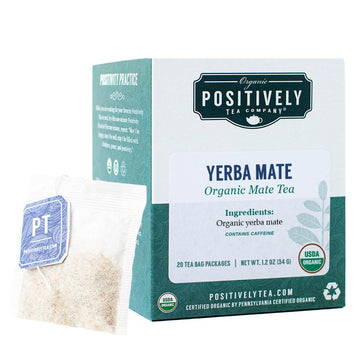 Organic Positively Tea Company, Yerba Mate Tea Bags (Unsmoked), 20 Count