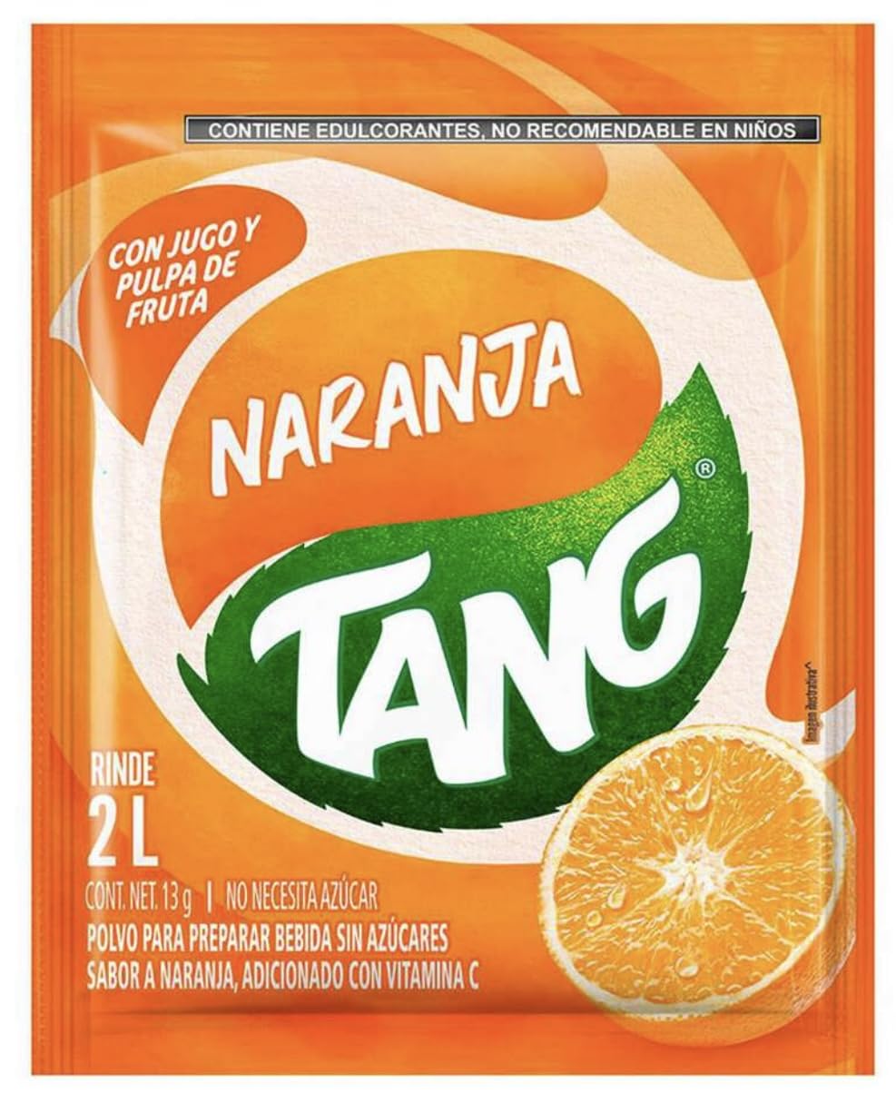 3 X Tang Orange Flavor No Sugar Needed Makes 2 Liters of Drink 15g From Mexico