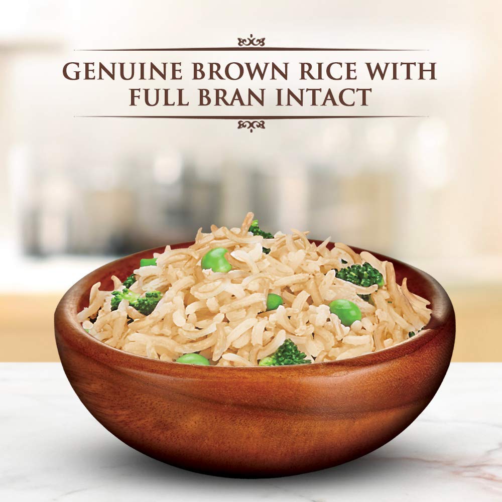 Daawat Brown, Cooks In 15-Minute, Full Bran Intact, Fibre-Rich Basmati Rice Jar, 1 Kg