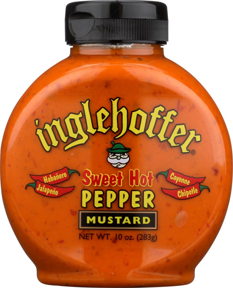 Inglehoffer Sweet Hot Pepper Mustard, 10 Ounce Squeeze Bottle