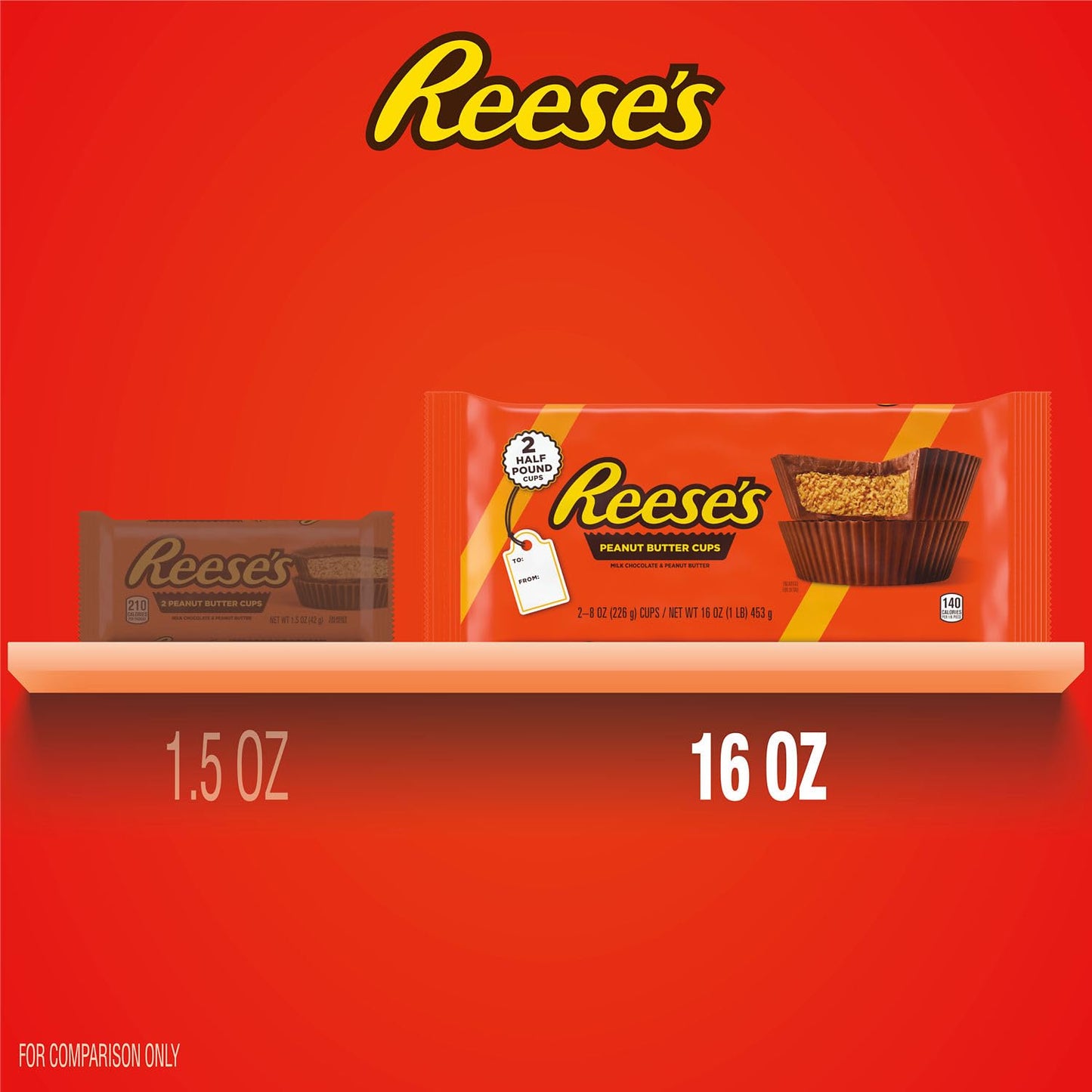 REESES Milk Chocolate Peanut Butter Cup Bar  16 oz.  1 lb