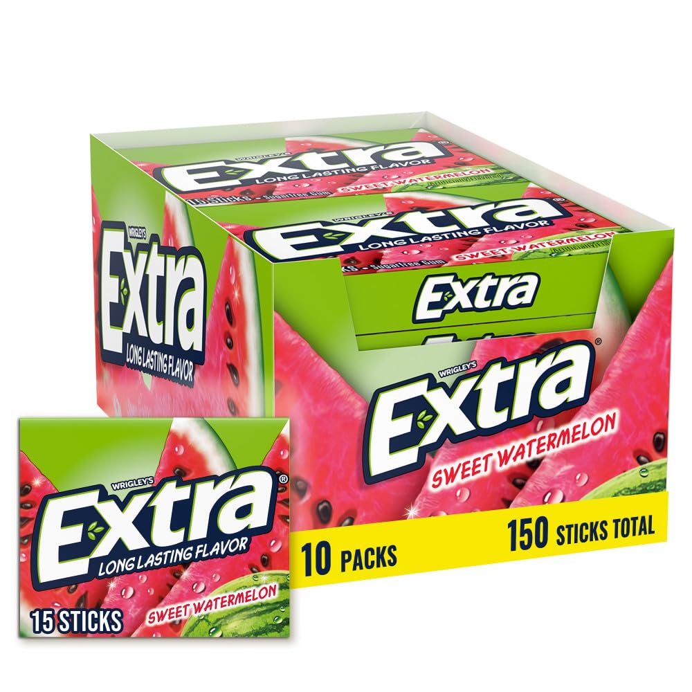 EXTRA Gum Sweet Watermelon Sugarfree Gum Bulk, Individually Wrapped, Long-Lasting Juicy Watermelon Flavor, Perfect for Fresh Bre