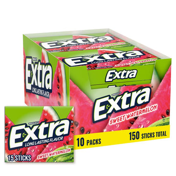 EXTRA Gum Sweet Watermelon Sugarfree Gum Bulk, Individually Wrapped, Long-Lasting Juicy Watermelon Flavor, Perfect for Fresh Bre