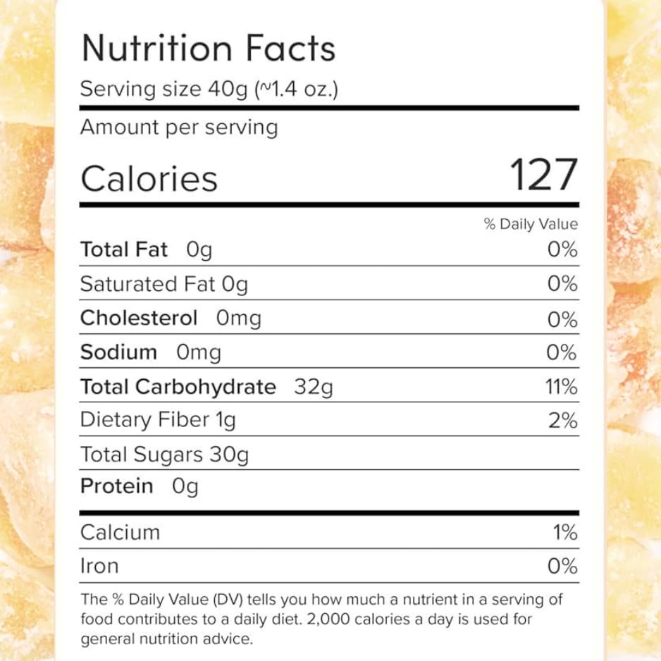 Sweetaholic Crystallized Ginger Chunks - 5 Lb Bulk Bag - Non-Gmo, Kosher, Sugar-Coated Dried Ginger - Spicy Sweet Snack For Dige
