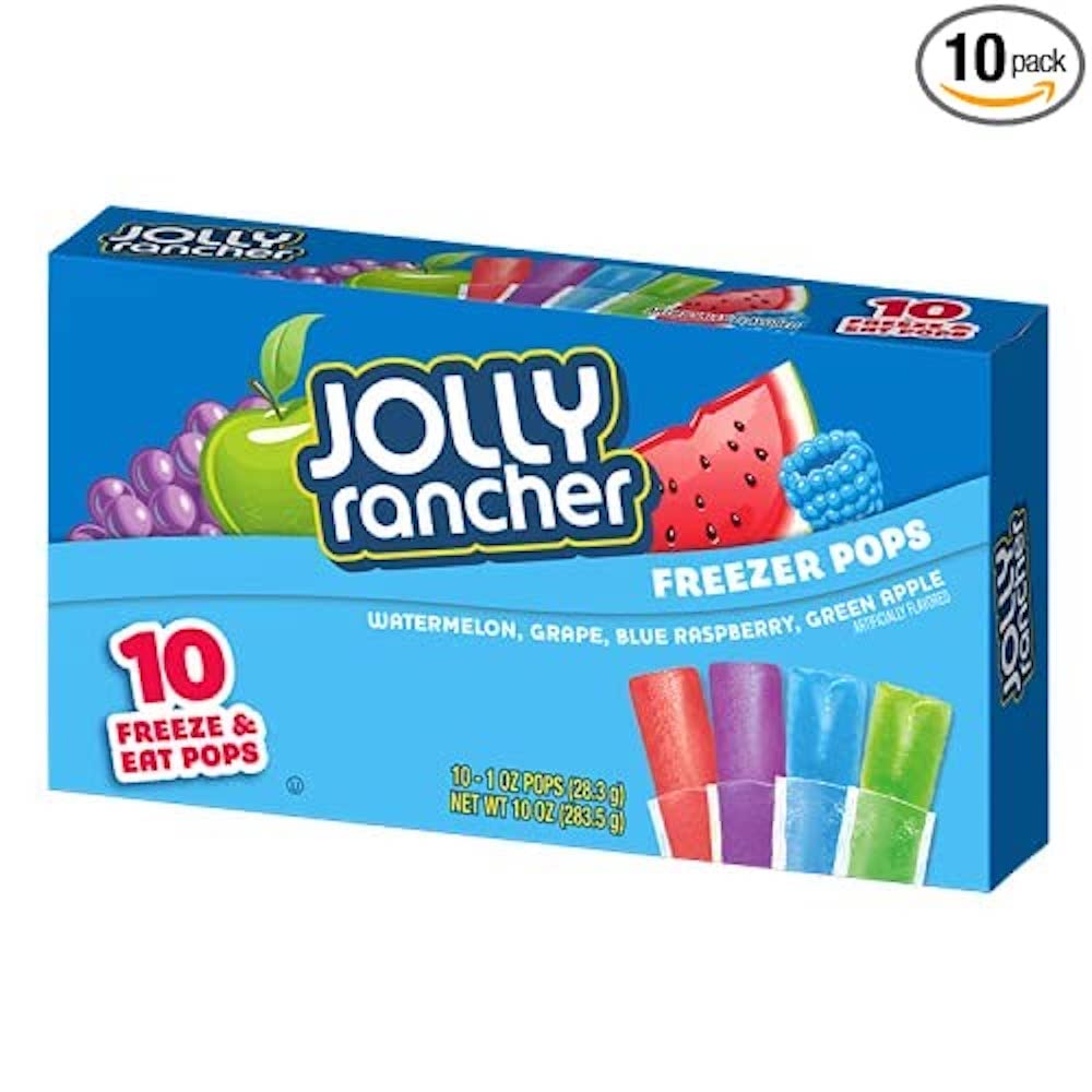 Jolly Rancher Freezer Bars, Assorted Flavors, 1 Oz Bars,10 Ice Bars