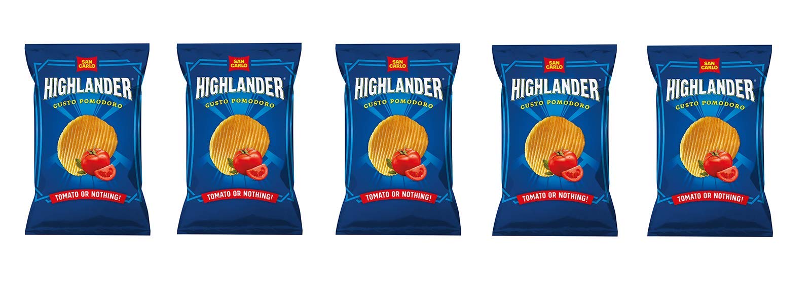 5X San Carlo Highlander Tomato or Nothing Patatine Tomato Chips Crisps 50g