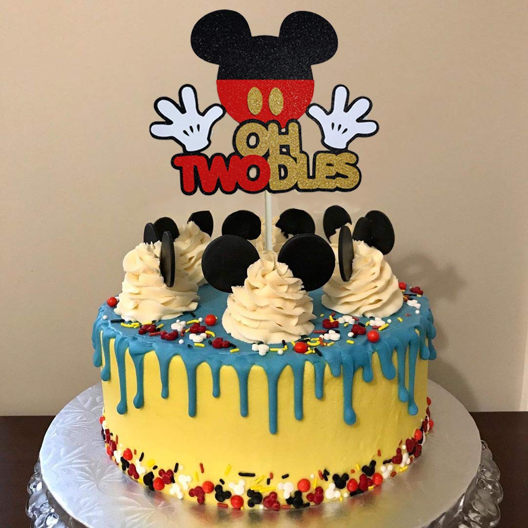 Oh Twodles Mickey Cake Topper Mouse 2Nd Birthday Party Supplies Cake Decorations Boys Second Birthday Theme