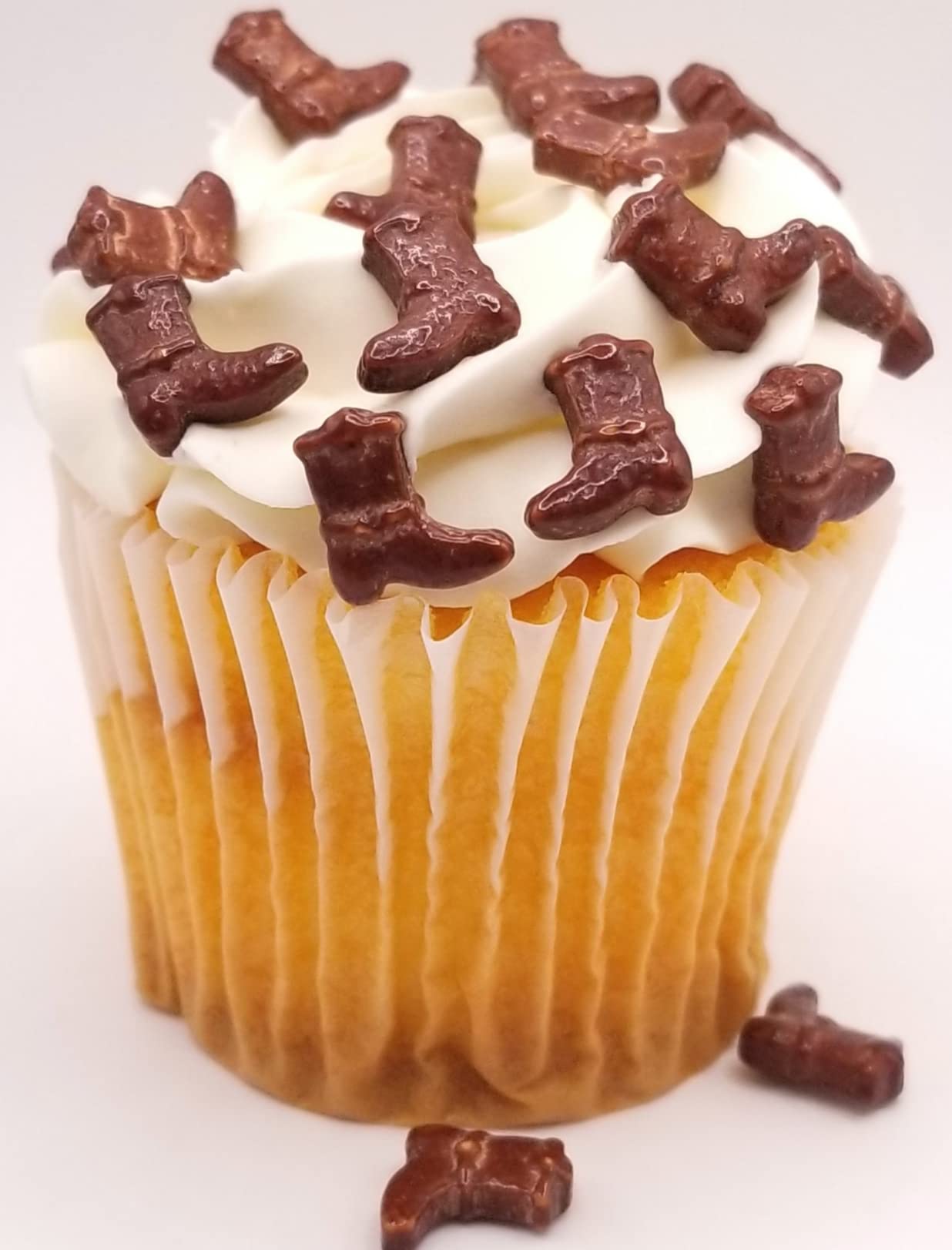 Ncs Brown Cowboy Boot Edible Candy Toppers, 8 Ounces - Great For Cupcakes, Cookies, Cakes, Cake Pops, And Party Tables