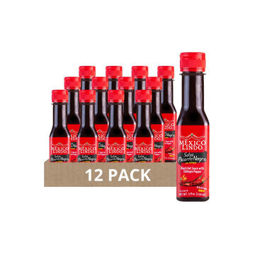 Mexico Lindo Picante Negra Xxxtra Hot Sauce | Scoville Unit Level 80,000 | Sugar Free | 5 Fl Oz Bottles (Pack of 12)