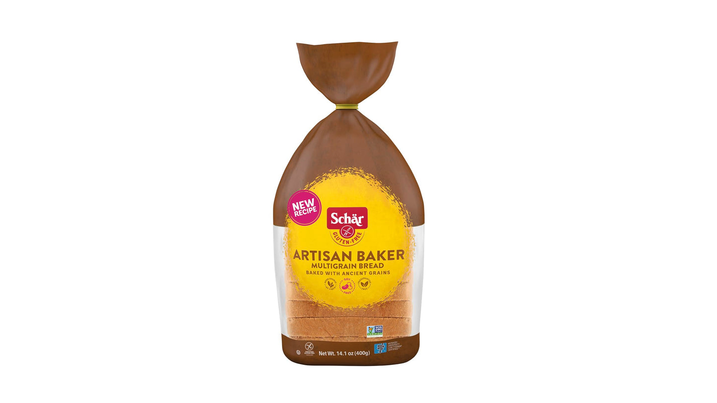 Schr Gluten Free Artisan Baker Multigrain Bread, 14.1oz (8-Pack) - Soft, Nutritious, High-Fiber, Seeds & Grains, Perfect for Glu