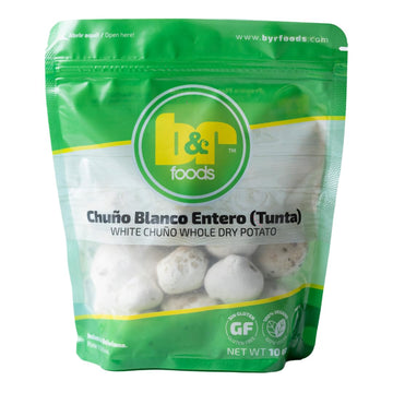 B&R Foods Chuo Blanco Entero (Tunta) / White Chuo Whole Dry Potato - Andean Dehydrated Potato | Authentic Bolivian Flavor | Glut