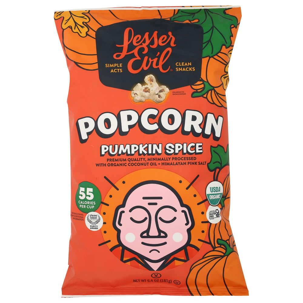 Lesserevil Organic Pumpkin Spice Popcorn, 6.4 Oz