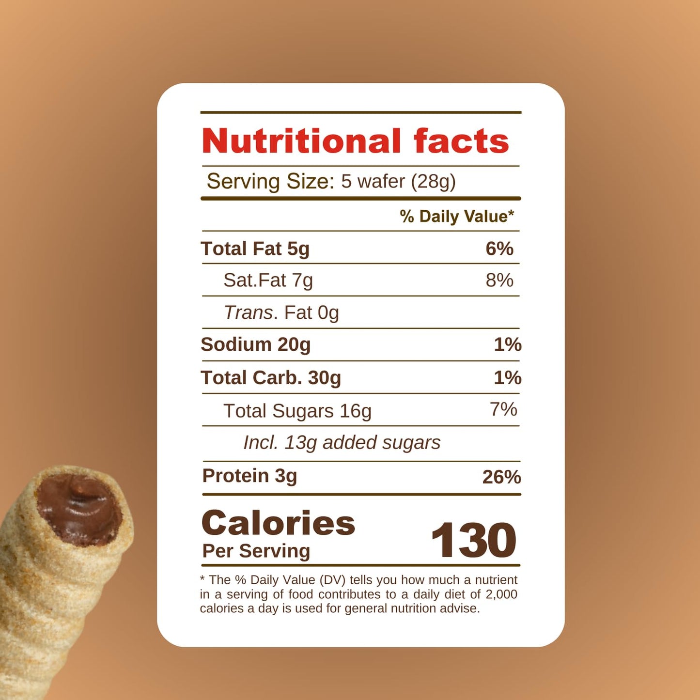 Pirucream Rolled Wafers With Chocolate Hazelnut, Organic Alkaline 100% Cocoa – No Trans-Fat, Preservatives, Colorants Or Additives And Without Palm Oil (155Gr/ 5.46Oz Each One – 1 Pack Tin)