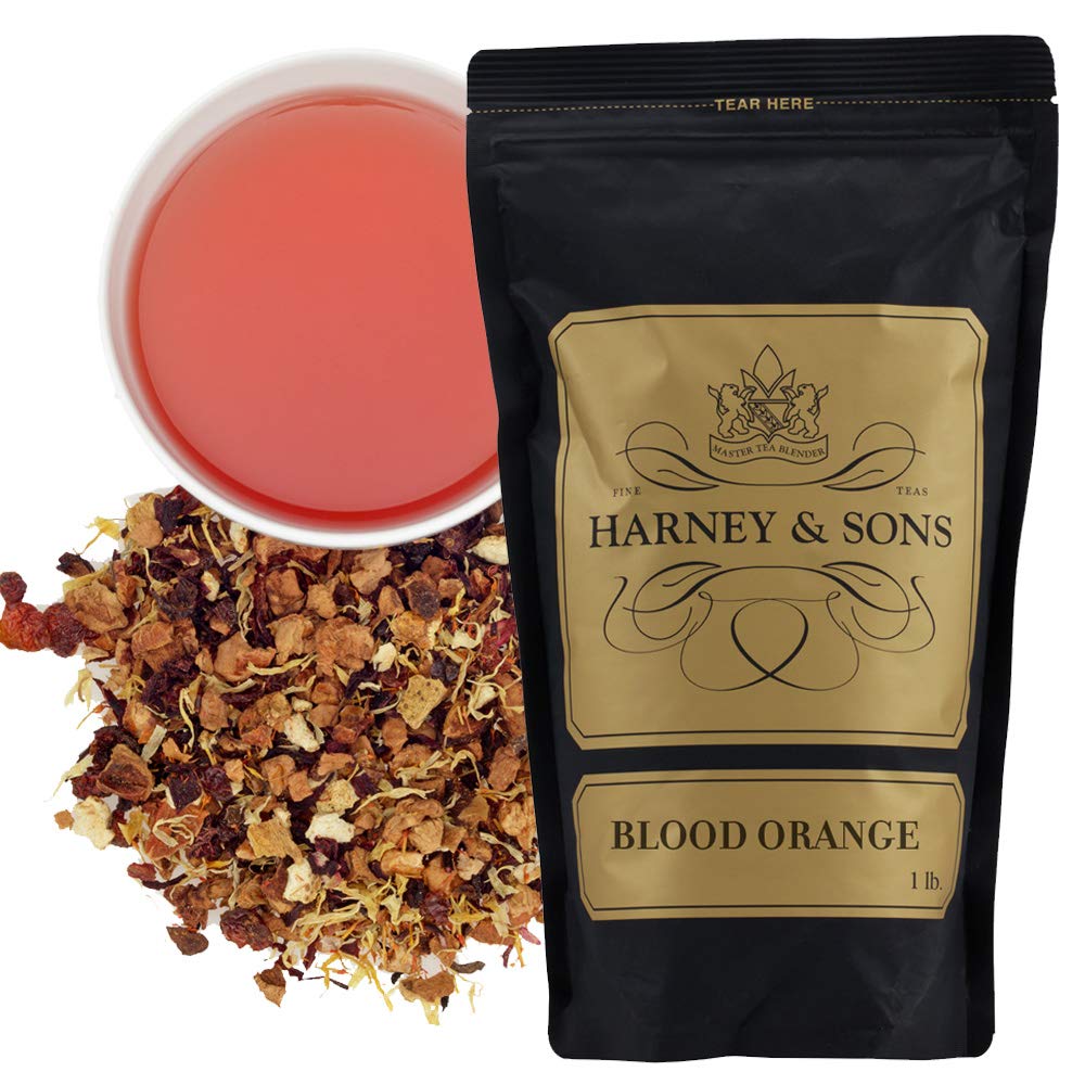 Harney & Sons Blood Orange Herbal Tea - 16 oz Loose Leaf with Apple Pieces and Raspberry