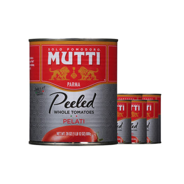 Mutti Whole Peeled Tomatoes (Pelati), 28 oz. | 6 Pack | Italys #1 Brand of Tomatoes | Fresh Taste for Cooking | Canned Tomatoes 