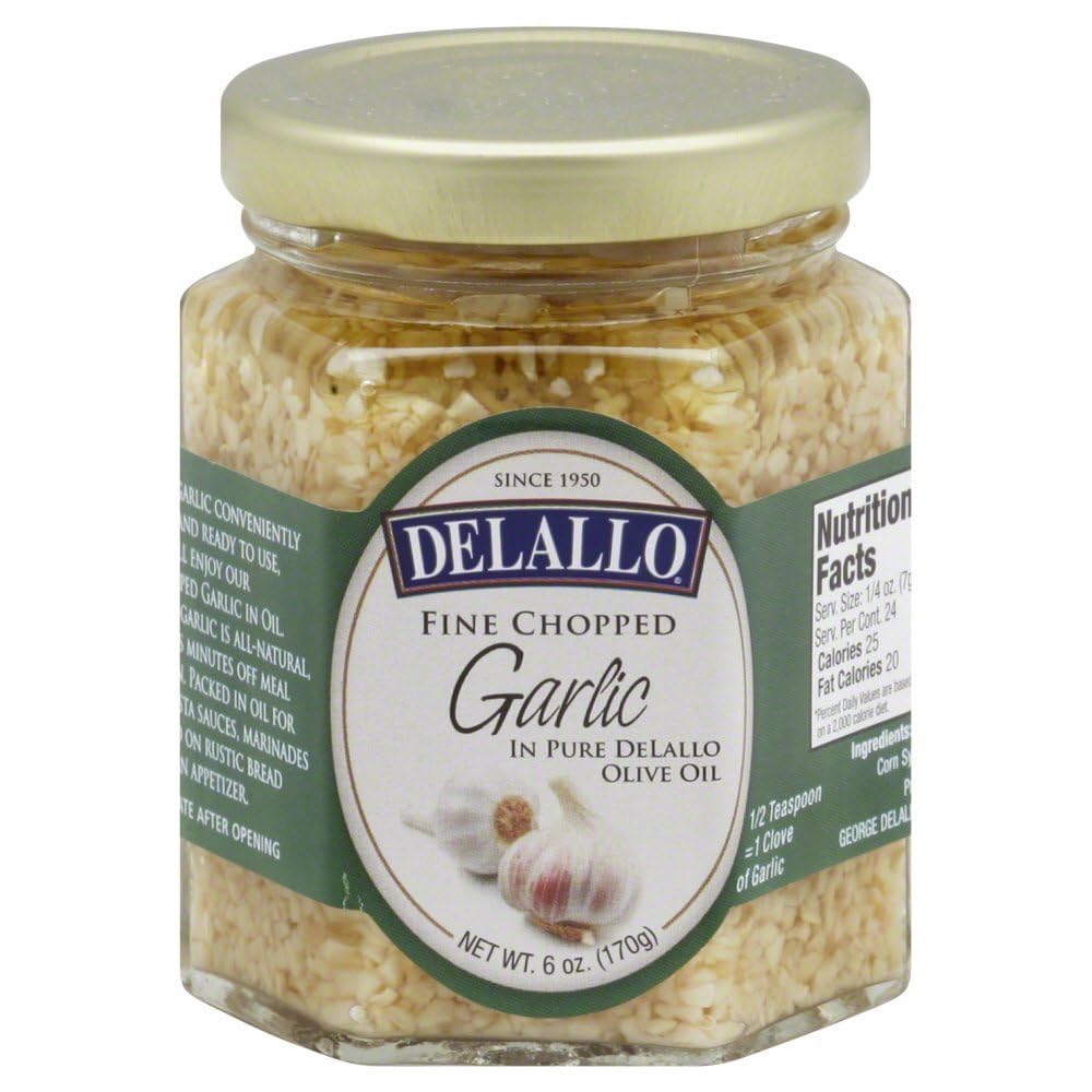 De Lallo Garlic Chopped In Oil, 8-Ounce Jars (Pack Of 12)