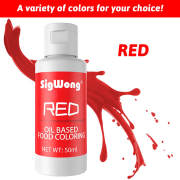 Oil Based Food Coloring For Chocolate - 50Ml Red Upgraded Edible Oil Based Food Dye For Cake Decorating, Baking, Candy Melts, Co
