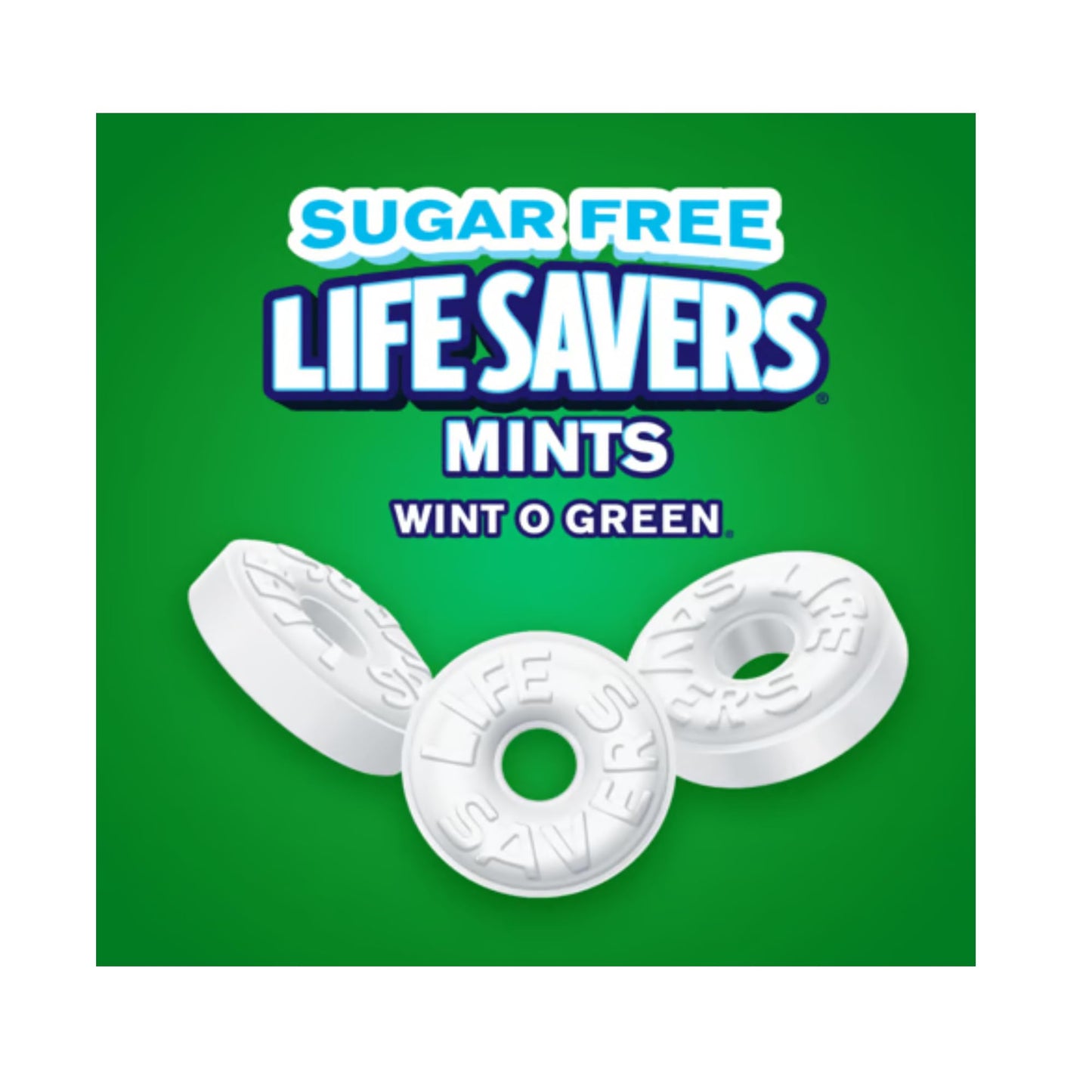 Life Savers Wint O Green Sugar Free Mints - 2 Count - Perfect for On-the-Go Snacking and Sharing