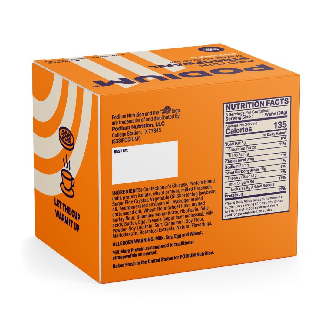 PODIUM Protein Stroopwafel 8 Count (Caramel)
