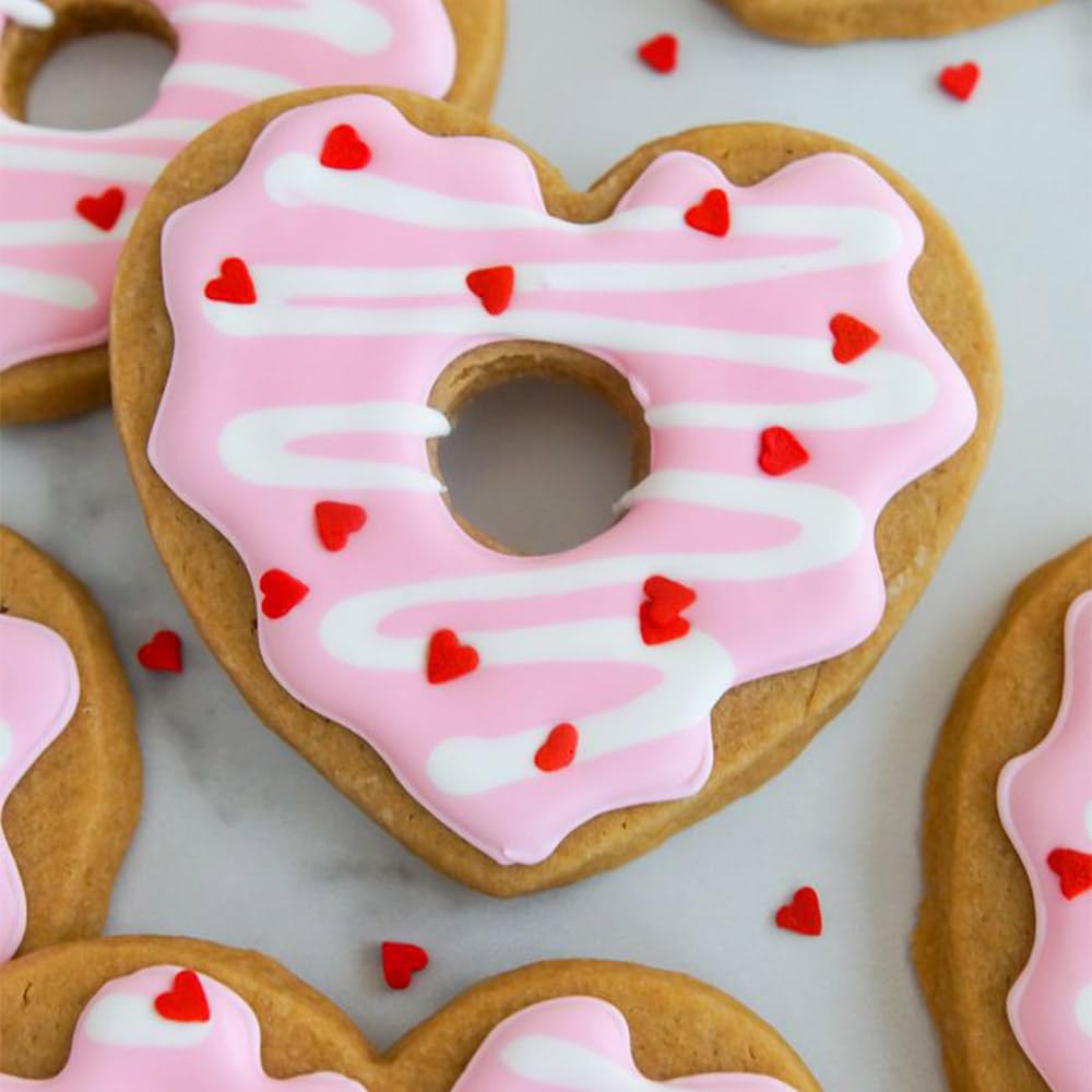 Valentine Sprinkles For Cake Decorating Edible Red Hearts Sugar Sprinkles For Cookies Chocolate Ice Cream Cupcake Topper, 3.5 Ou