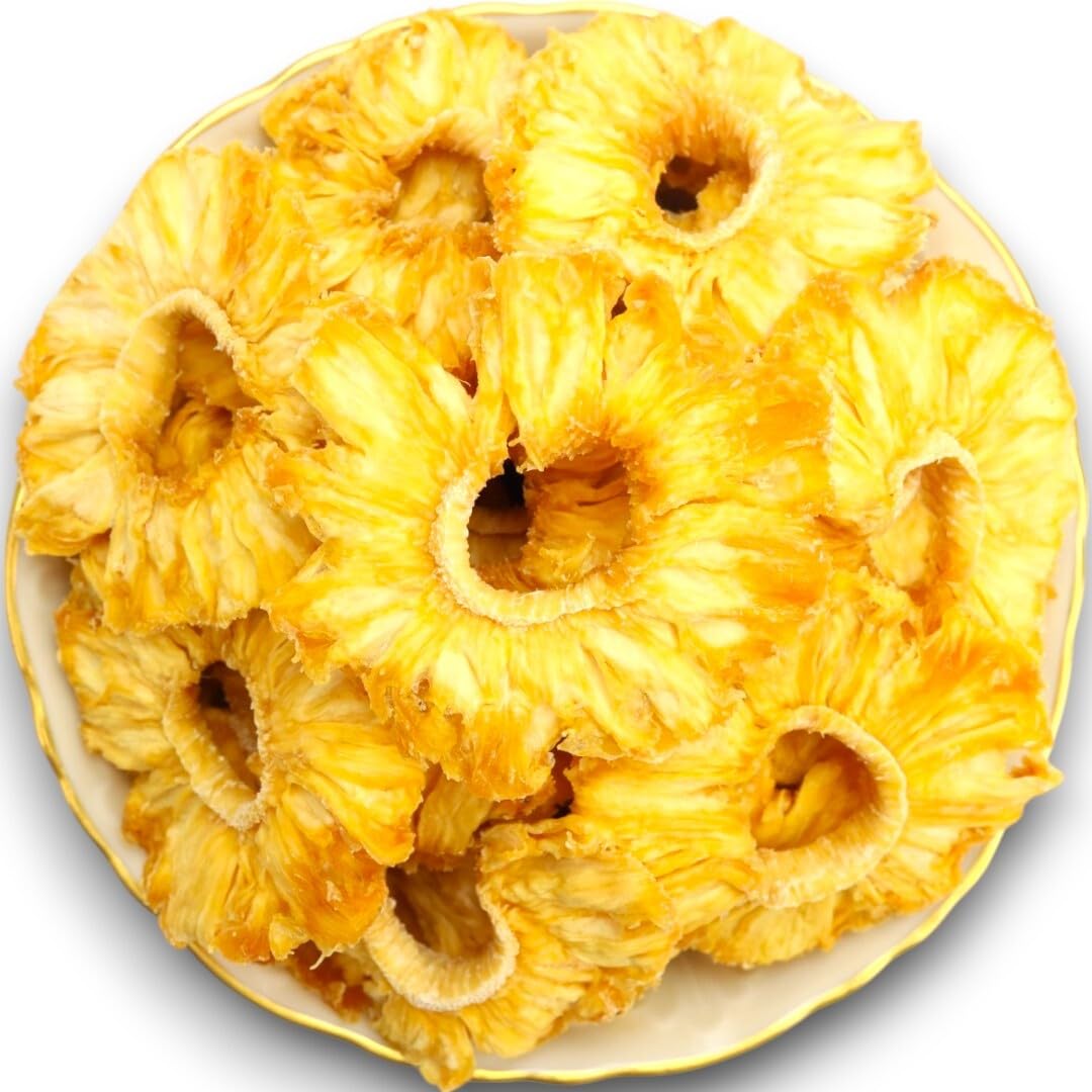 Anna and Sarah No Sugar Added Dried Pineapple Rings, 16 Oz, Vegan, Kosher, Unsweetened, Resealable Bag, Natural Fruit Snack