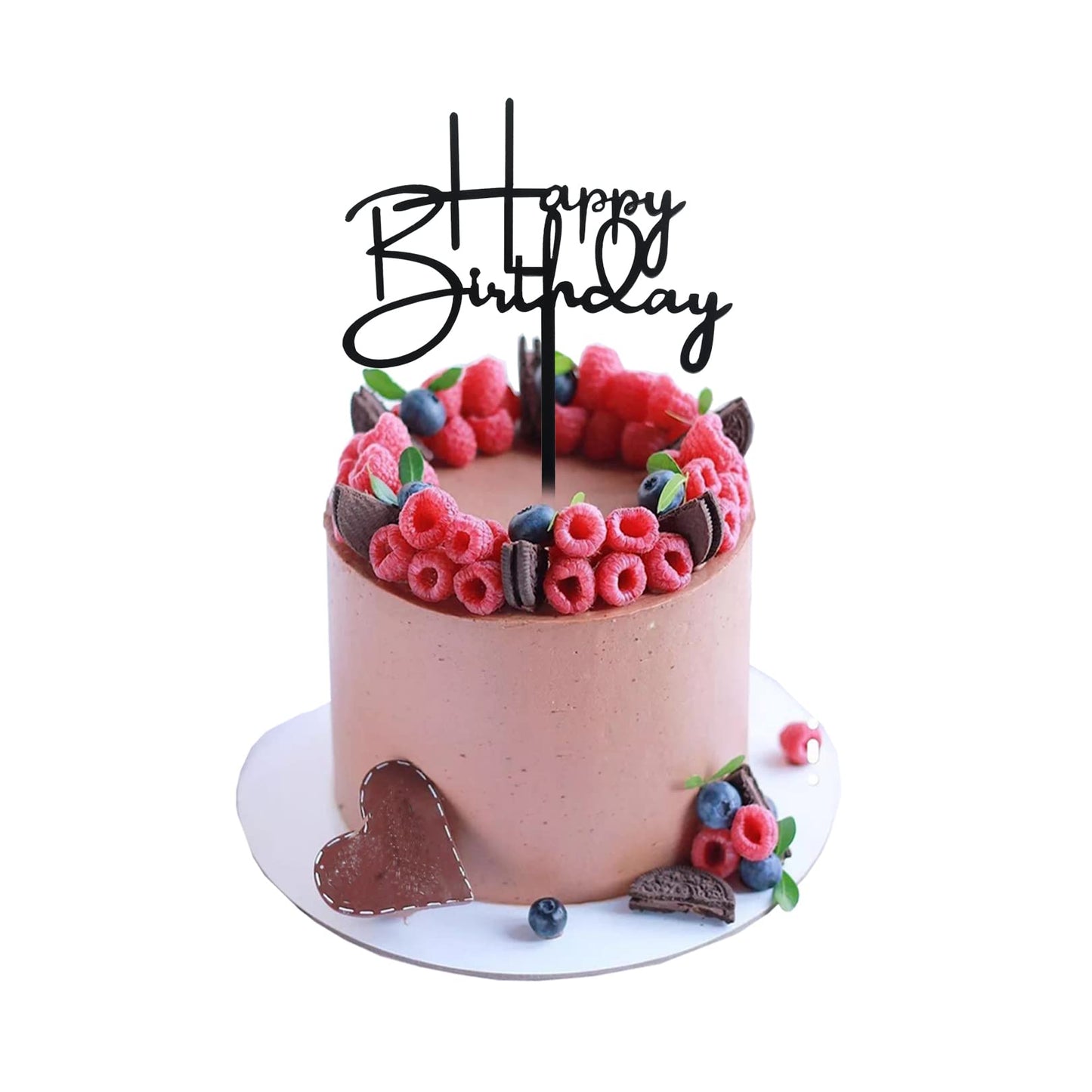 Black Happy Birthday Cake Toppers. Sparkling Black Birthday Cupcake Picks. Cake Birthday Party Decorations