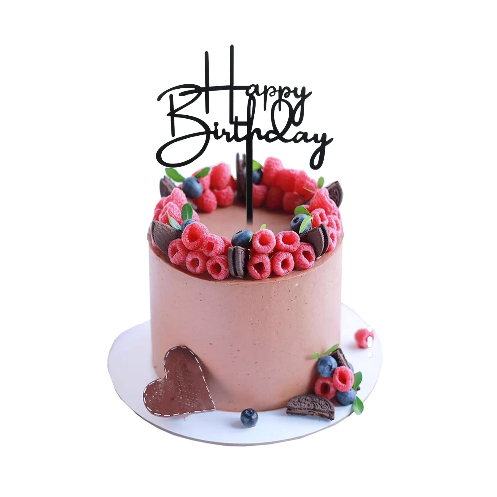Black Happy Birthday Cake Toppers. Sparkling Black Birthday Cupcake Picks. Cake Birthday Party Decorations
