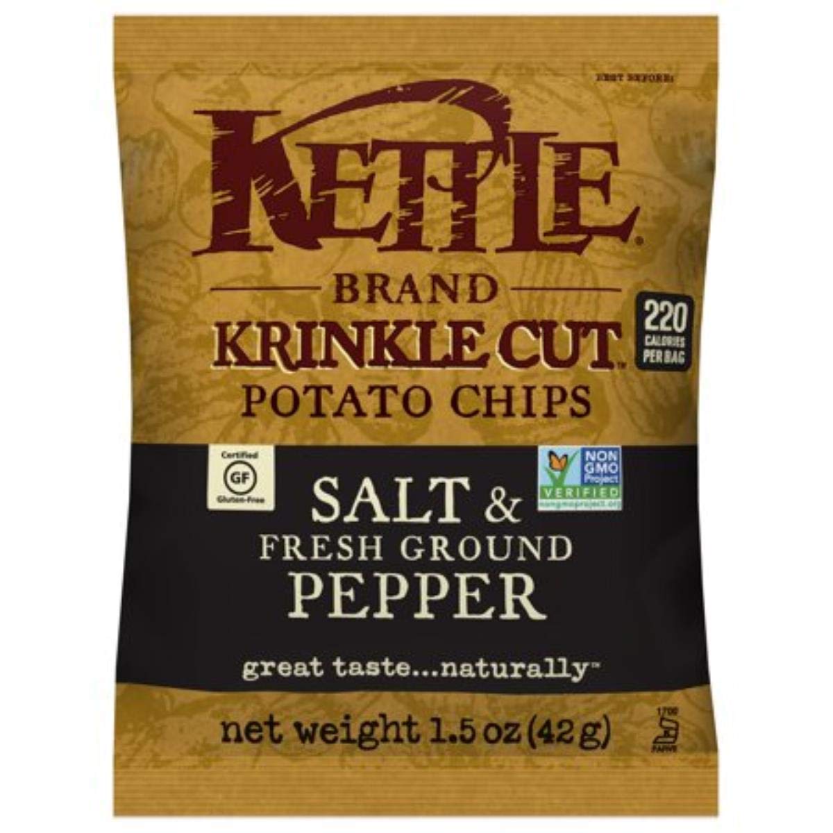 Kettle Brand Potato Chips, Sea Salt, 2 Ounce Bags (Pack Of 24)