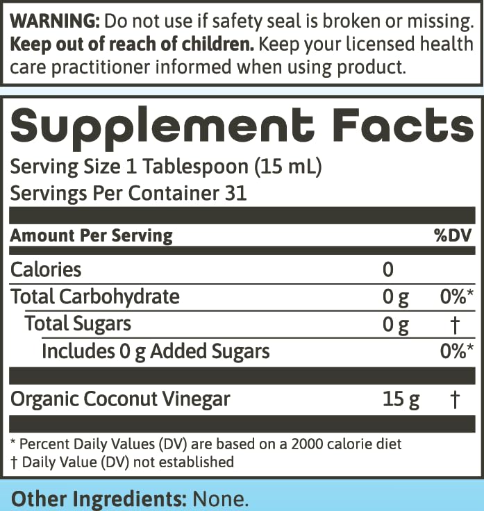 Dynamic Health Coconut Vinegar W Mother Organic | 16 Oz