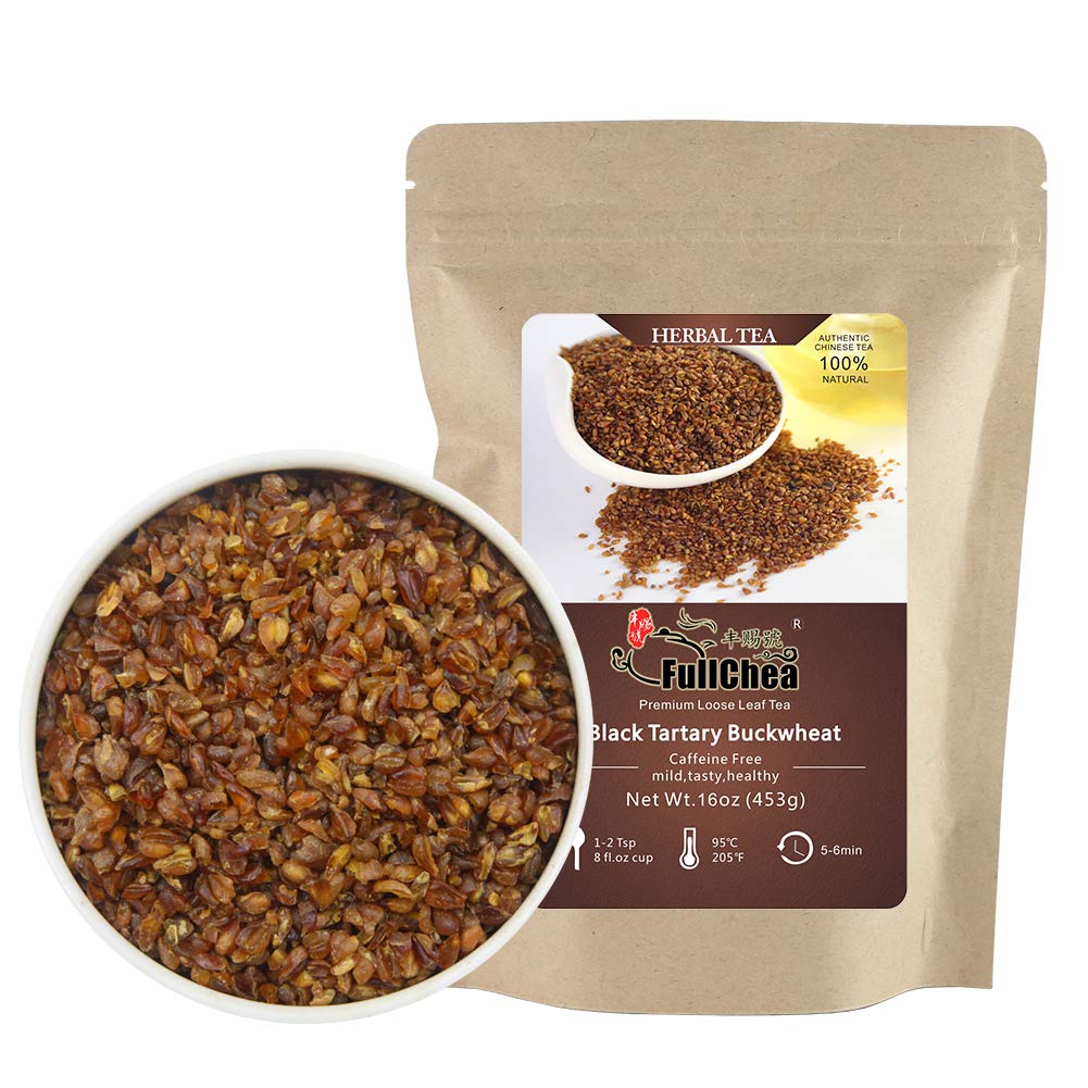 FullChea Himalayan Tartary Buckwheat Tea, Roasted Loose Leaf, Caffeine Free, 16oz/453g, Non-GMO, Gluten Free
