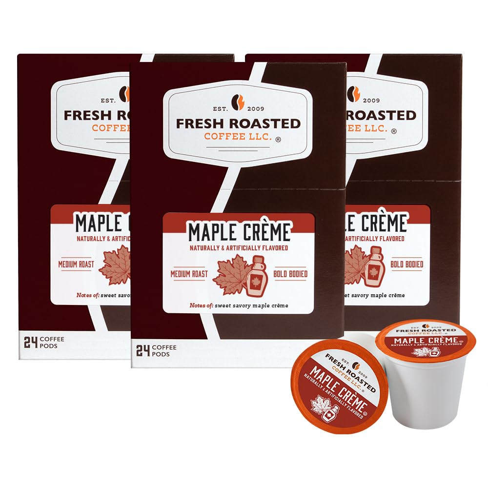 Fresh Roasted Coffee, Maple Crme, Flavored Coffee Pods, 72 Count