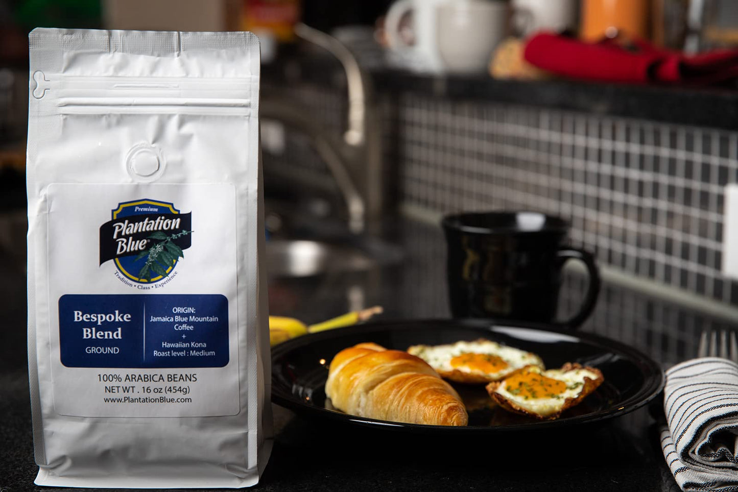Plantation Blue Jamaica Blue Mountain And Hawaiian Kona Coffee Blend - Medium Roasted Coffee Ground (1Lb)
