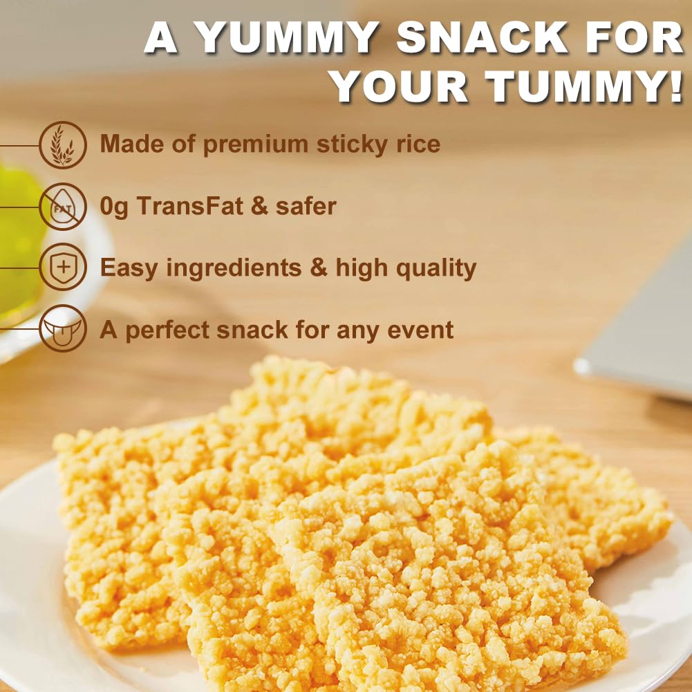 Eapc Rice Crackers - Spicy Crunchy Sticky Rice Crackers Cake, 9Oz Box, Spicy Flavor (Pack Of 1)