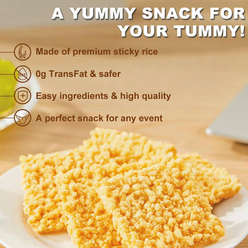 Eapc Rice Crackers - Spicy Crunchy Sticky Rice Crackers Cake, 9Oz Box, Spicy Flavor (Pack Of 1)