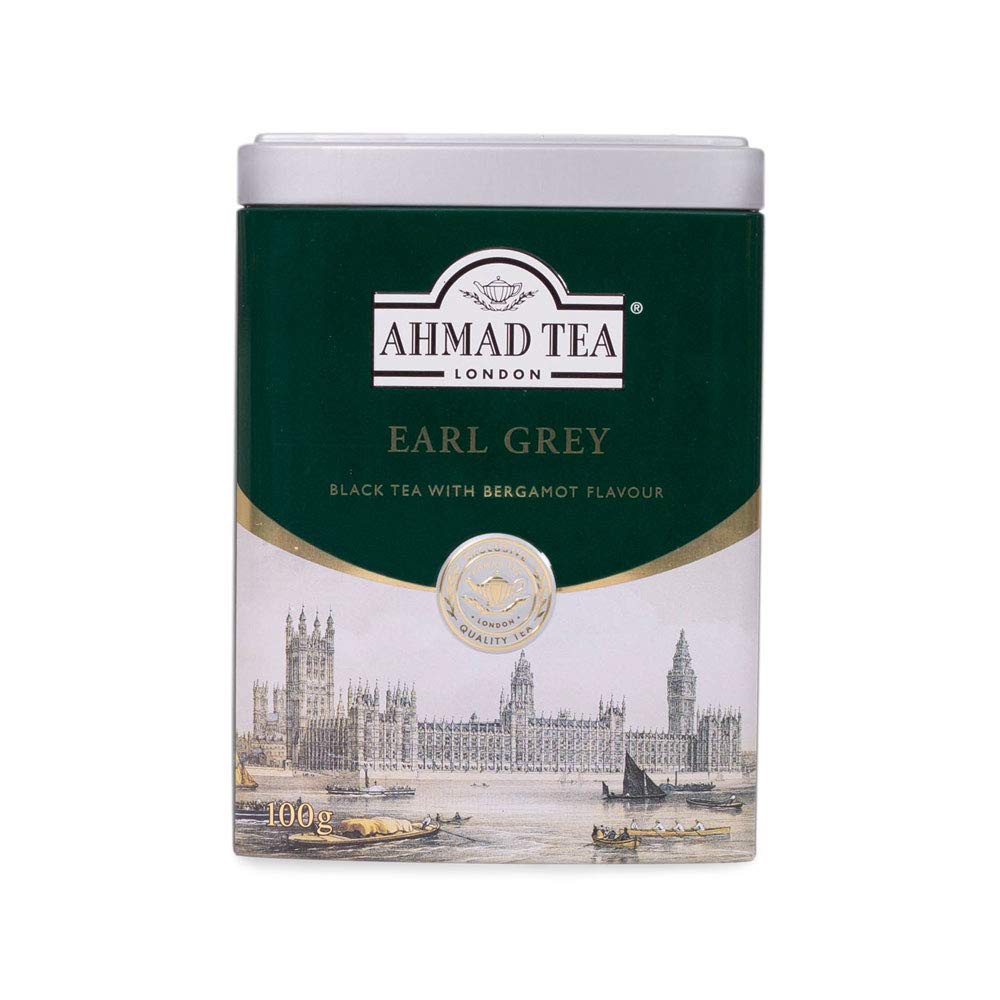 Ahmad Tea Earl Grey Caddy, 3.5-Ounce Tins (Pack of 6), 100g Caddy, Model 628