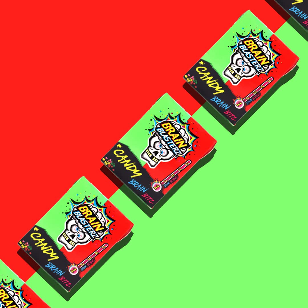 Brain Blasterz Small Sour Candy Variety Pack, Vegan Candy, Sour Chew Bar, Halal Candy, Sour Candy Gift Box W/ 12 Pcs (13Oz), Uni