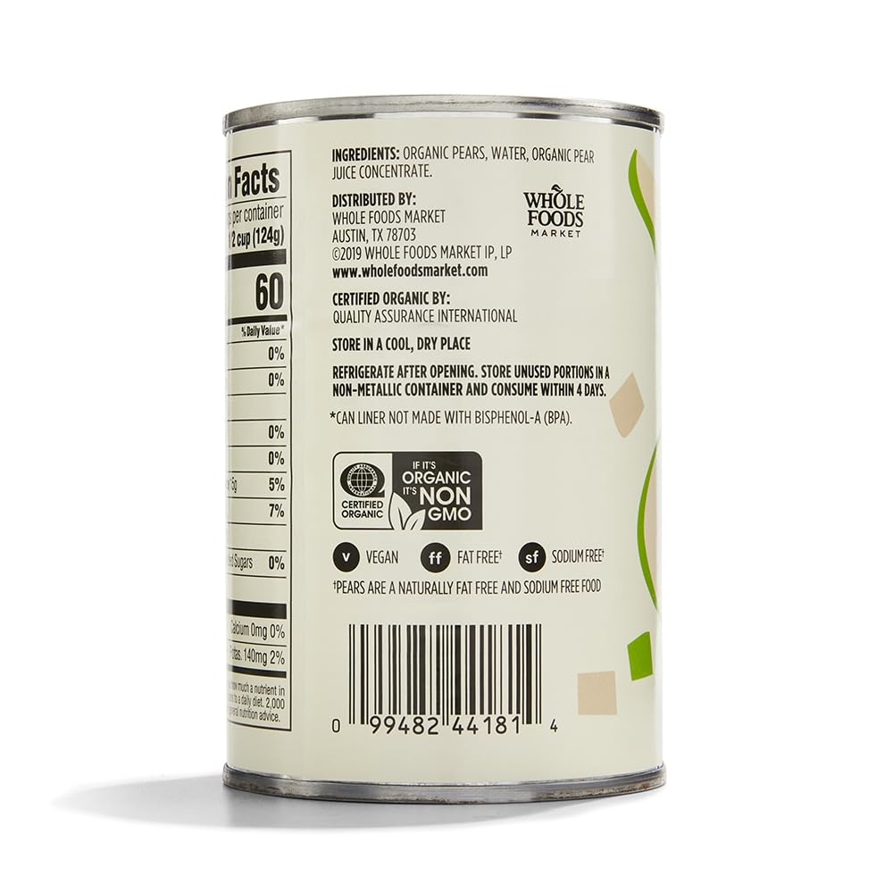 365 by Whole Foods Market, Organic Pear Halves, 15 Ounce