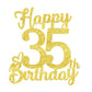 35 Birthday Cake Toppers-Gold Glitter, 35Th Cake Topper For Men,35 Cake Topper For Women, 35Th Birthday Decorations,35Th Birthda