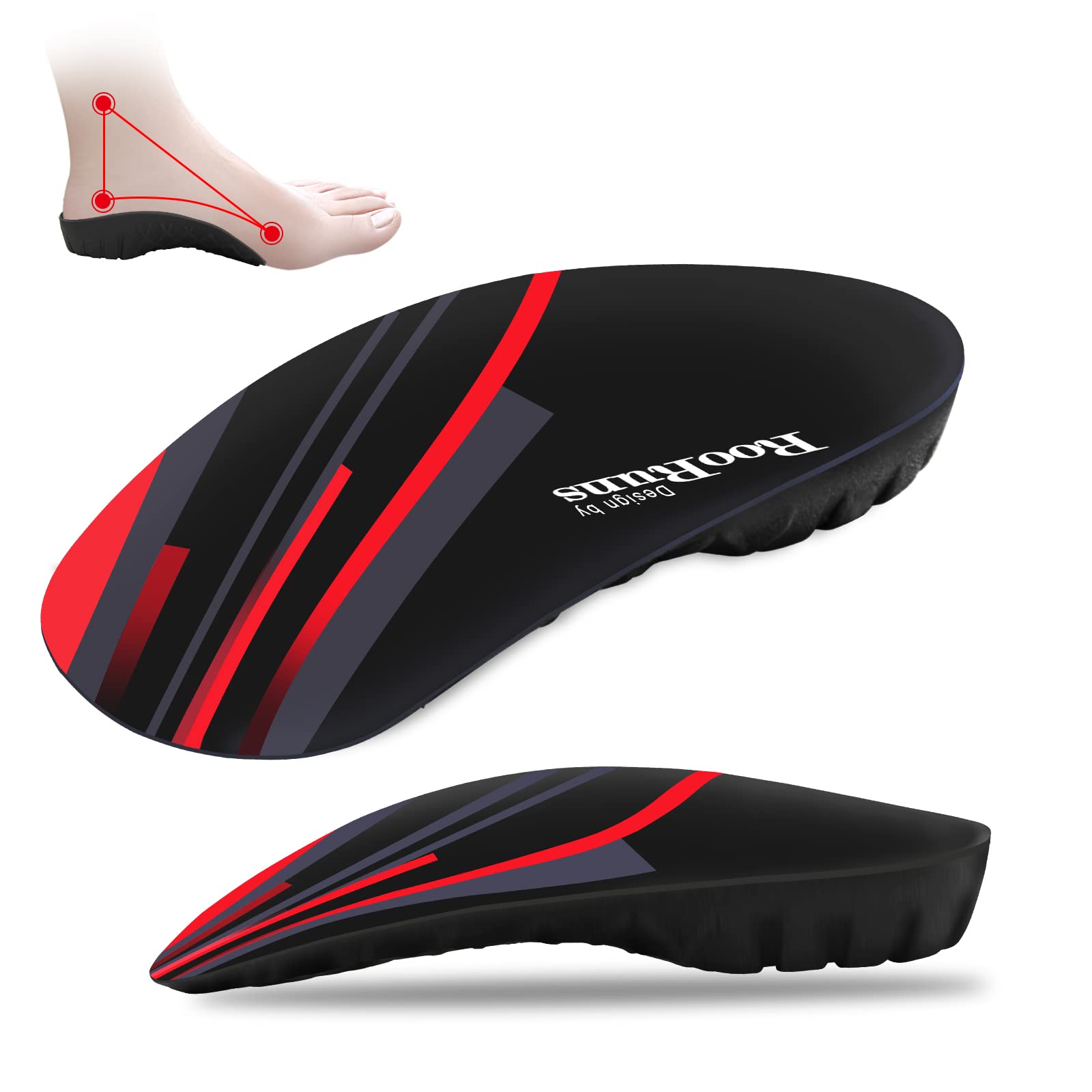Arch Support, 330+ Lbs Plantar Fasciitis Insoles, 3/4 Length Orthotic Inserts For Women & Men Heel Pain, Flat Feet,Heavy Duty St