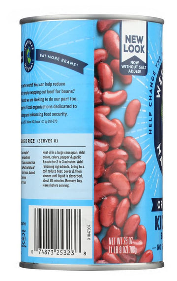 Westbrae Natural Organic Kidney Beans, No Salt Added, 25 Oz (Pack Of 12)