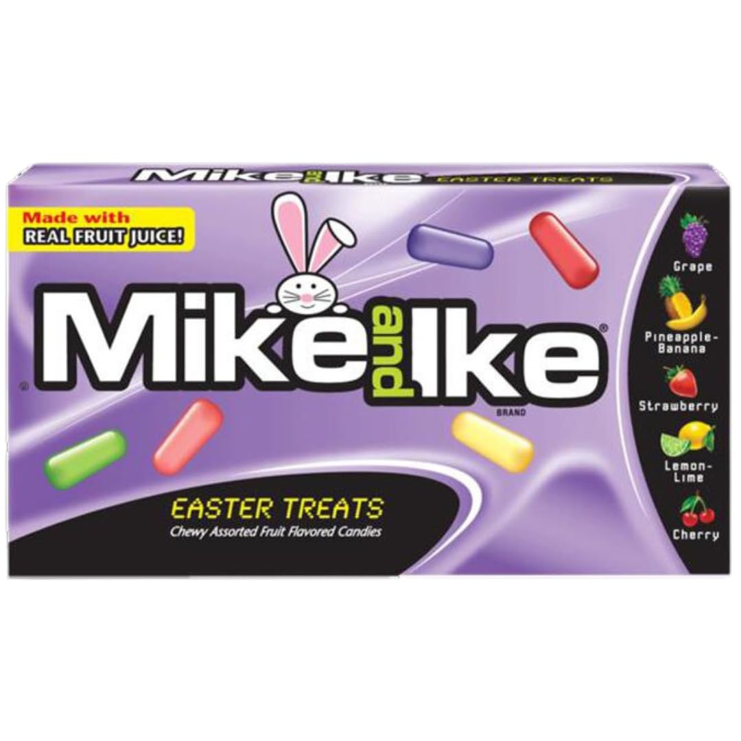 Mike & Ike - Gift Packs Of 3, 4.25 Oz. Theater Boxes By Lyzas Sweets &   - Easter  , Limited Edition