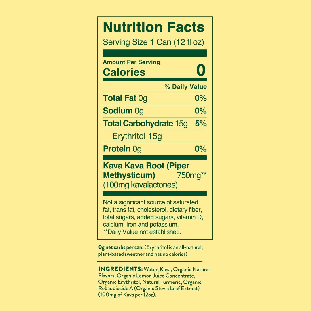 Melo Sparkling Kava Drink, Sugar Free, Vegan, 12 Fl Oz, Pack of 12, Banana Cream, 100% Natural Mocktail, Zero Calories