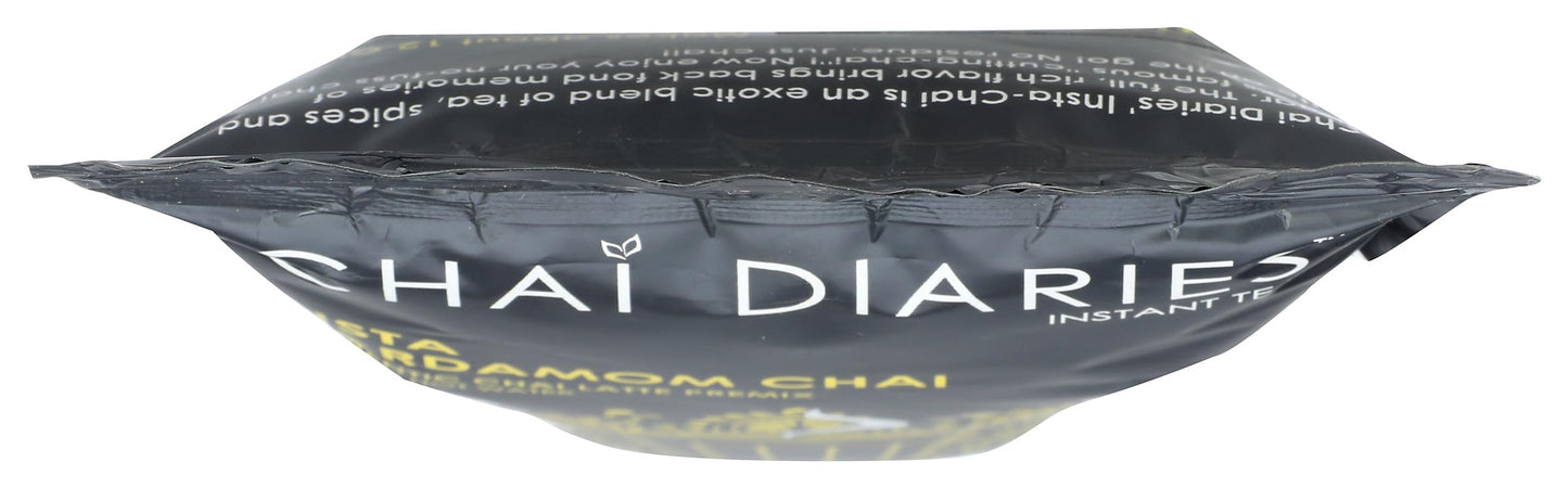 CHAI DIARIES Instant Tea - Cardamom Chai Latte Premix - 14 Ounces - Authentic Flavor
