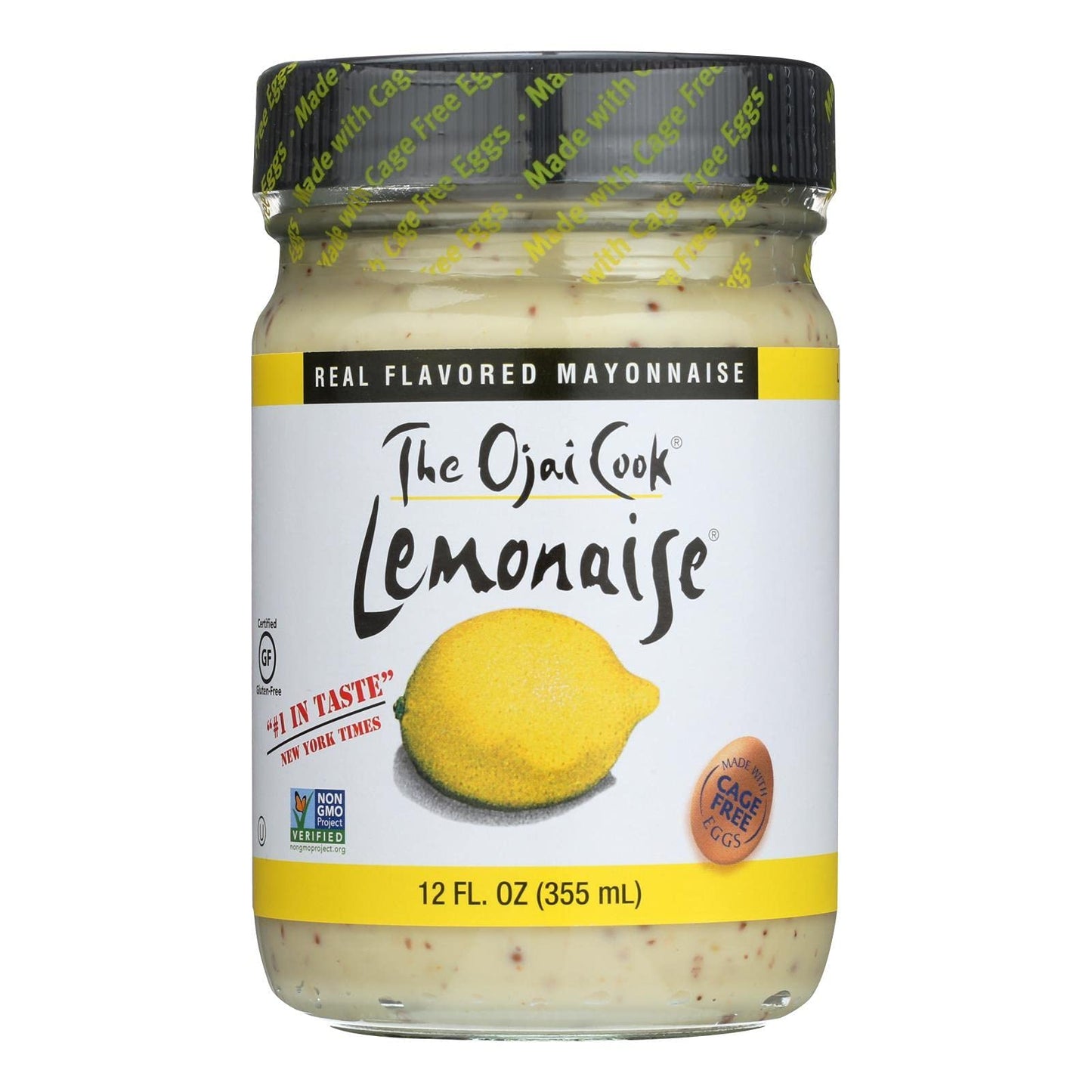 Lemonaise - A Zesty Citrus Mayo - All Natural Lemon Mayonnaise For Sandwich Spreads, Dips, and Dressings - 12 Ounce Jar (Pack of