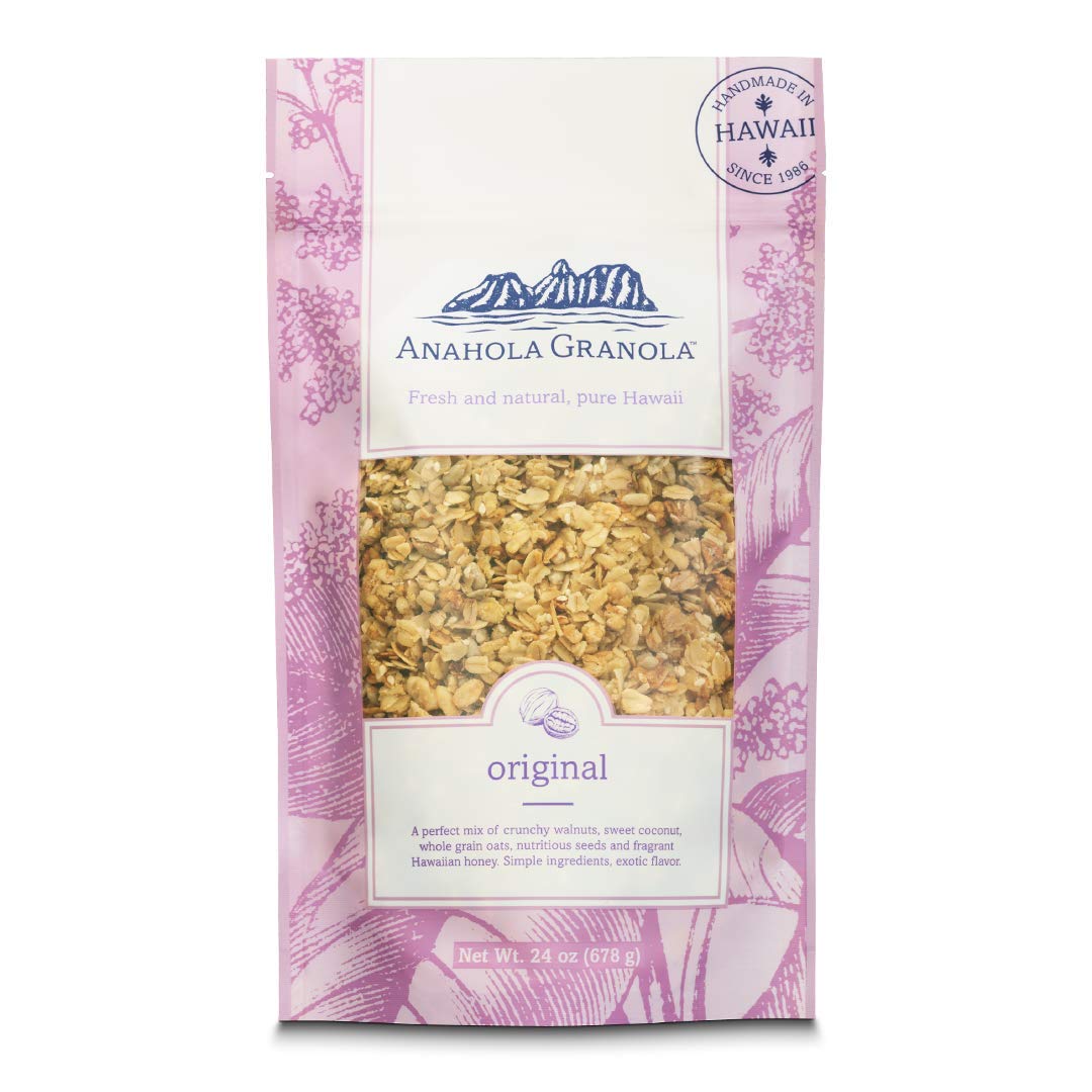 Anahola Granola Original 24 Oz - Healthy Hawaiian Muesli Cereal - Wheat Free With No Sugar Added - Hand Cut Since 1986 - Good For You While Still Tasting Great (24 Oz)