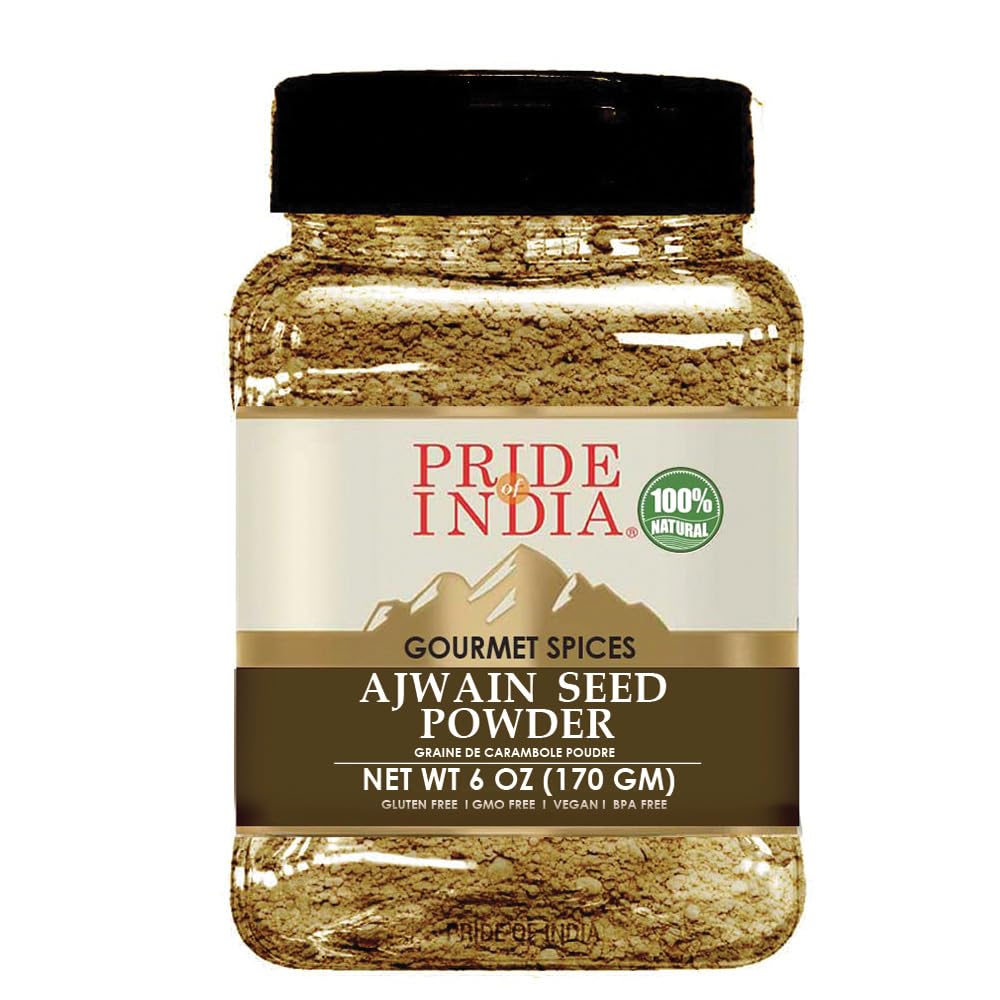 Pride Of India - Ajwain Seed Powder - Gourmet Indian Spice - Made From Fresh Carom Seeds - Rich In Nutrients - Aromatic & Flavor