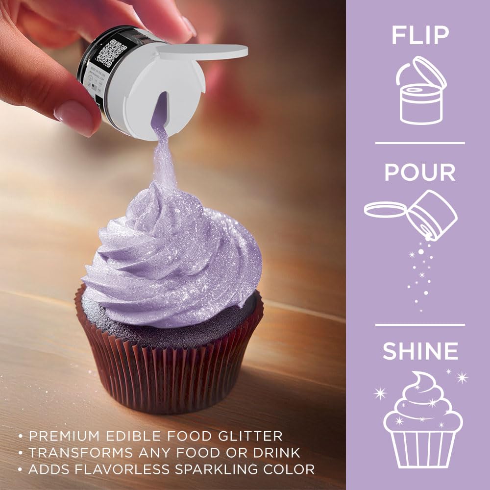 Bakell - Soft Purple Tinker Dust (5G, 1X Jar) Edible Glitter For Food, Desserts, And Beverages!