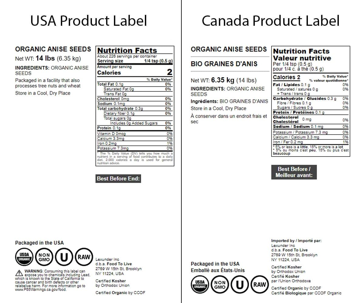 Food To Live - Organic Anise Seeds, 14 Pounds - Non-Gmo. Great For Tea, Baking, Pickling And Cooking. Non-Irradiated. Whole Dry