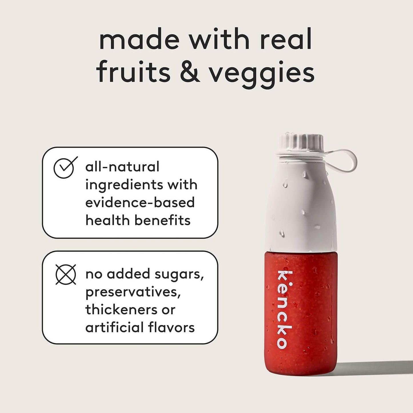 Kencko Reds Smoothie Mix Packets - 20 Instant Breakfast Smoothies Made Of Natures Original Superfoods - Strawberry, Banana, Rasp